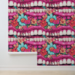 Pop Art Teeth Flower Smile Dental Clinic Decor Behang<br><div class="desc">Pop Art Teeth Flower Smile Dental Clinic Decor op kleurrijke achtergrond. Oplossingen voor het interieur.</div>