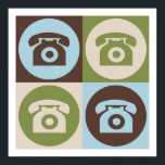 Pop Art-telefoons Poster<br><div class="desc">Pop Art-telefoons. Geniet van dit leuke ontwerp met je hobby,  beroep of obsessie voor geweldige t-shirts,  stickers en nog veel meer. Ze maken ook geweldige cadeautjes!</div>