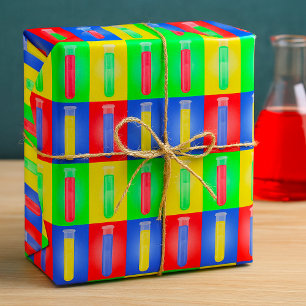 Pop Art Testbuizen Wetenschap Chemie Laboratorium Cadeaupapier