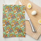 Pop Art Thanksgiving Dinner Towel Theedoek (Quarter Fold)