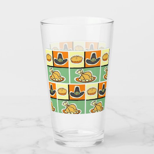 Pop Art Thanksgiving Glas (Achterkant)
