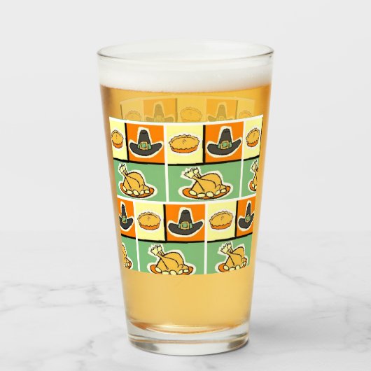 Pop Art Thanksgiving Glas (Voorkant gevuld)