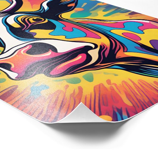 Pop Art: The Colorful Cow Foto Afdruk (Hoek)