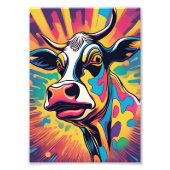 Pop Art: The Colorful Cow Foto Afdruk (Voorkant)