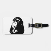 Pop Art Thinking Chimpanzee Bagagelabel (Voorkant horizontaal)