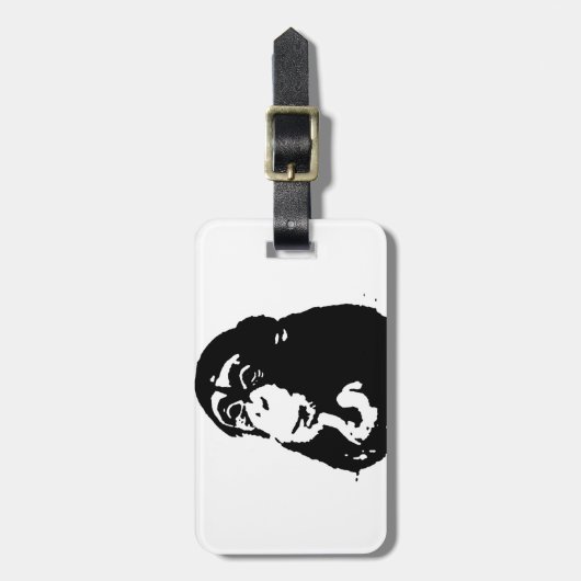 Pop Art Thinking Chimpanzee Bagagelabel (Voorkant verticaal)