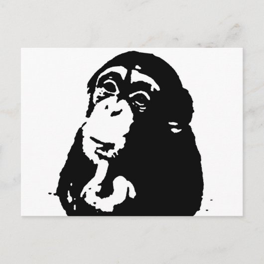 Pop Art Thinking Chimpanzee Briefkaart (Voorkant)