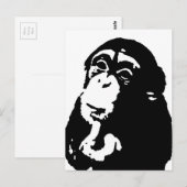 Pop Art Thinking Chimpanzee Briefkaart (Voorkant / Achterkant)