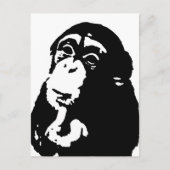 Pop Art Thinking Chimpanzee Briefkaart (Voorkant)
