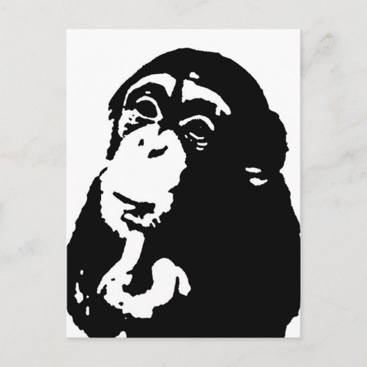 Pop Art Thinking Chimpanzee Briefkaart (Voorkant)