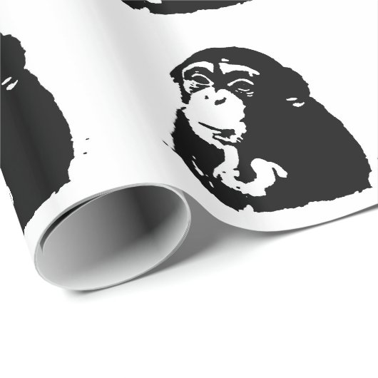 Pop Art Thinking Chimpanzee Cadeaupapier (Rol Hoek)