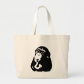 Pop Art Thinking Chimpanzee Grote Tote Bag (Voorkant)