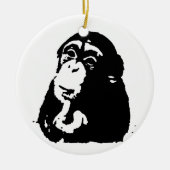 Pop Art Thinking Chimpanzee Keramisch Ornament (Voorkant)