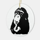 Pop Art Thinking Chimpanzee Keramisch Ornament (Links)