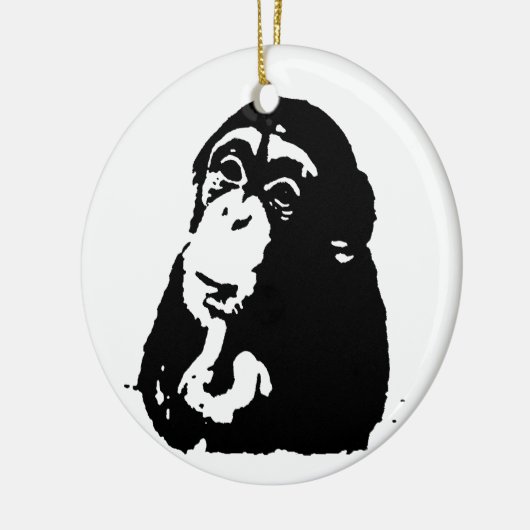 Pop Art Thinking Chimpanzee Keramisch Ornament (Links)
