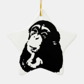 Pop Art Thinking Chimpanzee Keramisch Ornament (Voorkant)