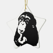 Pop Art Thinking Chimpanzee Keramisch Ornament (Links)
