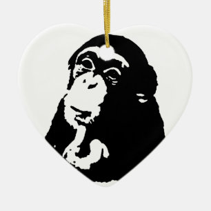 Pop Art Thinking Chimpanzee Keramisch Ornament