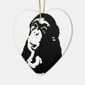 Pop Art Thinking Chimpanzee Keramisch Ornament (Links)