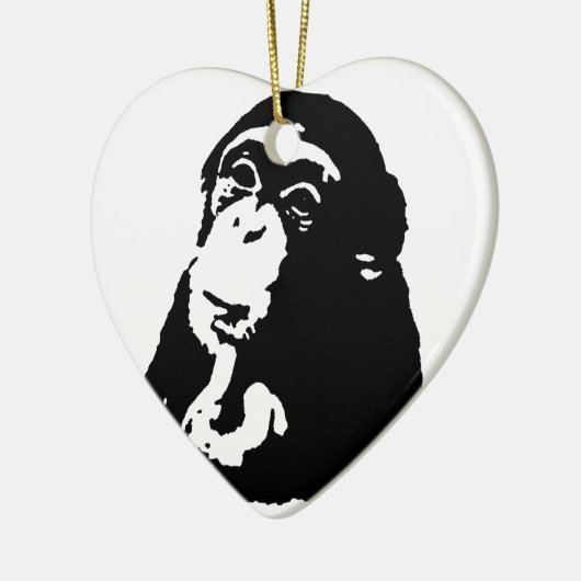 Pop Art Thinking Chimpanzee Keramisch Ornament (Links)