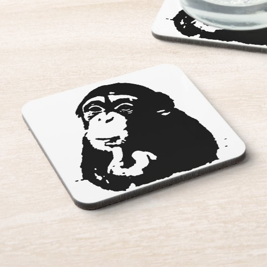 Pop Art Thinking Chimpanzee Onderzetter (Linkerzijde)