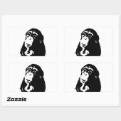 Pop Art Thinking Chimpanzee Rechthoekige Sticker (Vel)