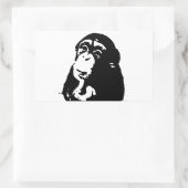 Pop Art Thinking Chimpanzee Rechthoekige Sticker (Tas)