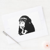 Pop Art Thinking Chimpanzee Rechthoekige Sticker (Envelop)