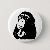 Pop Art Thinking Chimpanzee Ronde Button 5,7 Cm (Voorkant)