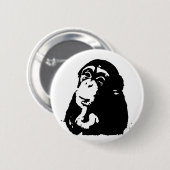 Pop Art Thinking Chimpanzee Ronde Button 5,7 Cm (Voorkant /achterkant)