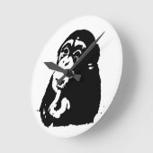 Pop Art Thinking Chimpanzee Ronde Klok (Hoek)