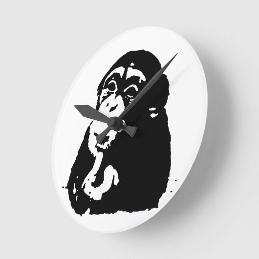 Pop Art Thinking Chimpanzee Ronde Klok (Hoek)