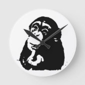 Pop Art Thinking Chimpanzee Ronde Klok (Voorkant)
