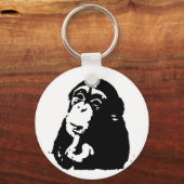 Pop Art Thinking Chimpanzee Sleutelhanger (Voorkant)