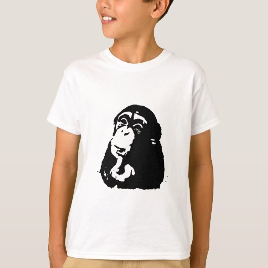 Pop Art Thinking Chimpanzee T-shirt (Voorkant)