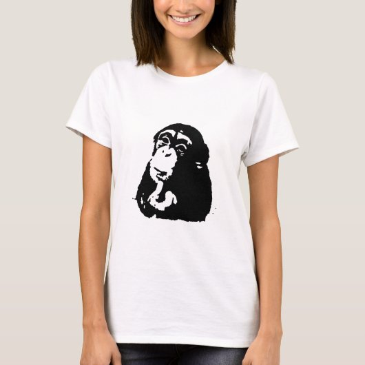 Pop Art Thinking Chimpanzee T-shirt (Voorkant)