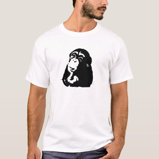Pop Art Thinking Chimpanzee T-shirt (Voorkant)