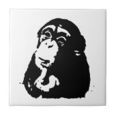Pop Art Thinking Chimpanzee Tegeltje (Voorkant)