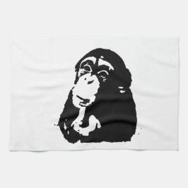 Pop Art Thinking Chimpanzee Theedoek