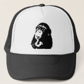 Pop Art Thinking Chimpanzee Trucker Pet (Voorkant)