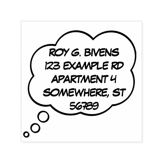 Pop Art Thought Bubble Comic Strip Retouradres Zelfinktende Stempel (Design)