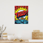 Pop Art "THUD!" Poster van de komische explosie (Keuken)