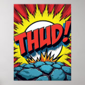 Pop Art "THUD!" Poster van de komische explosie (Voorkant)
