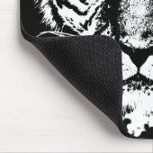 Pop Art Tiger Head Black en White Sjabloon Muismat (Hoek)
