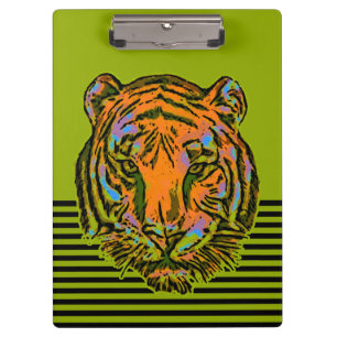 Pop Art TIGER HEAD + uw achterkant. en ideeën Klembord