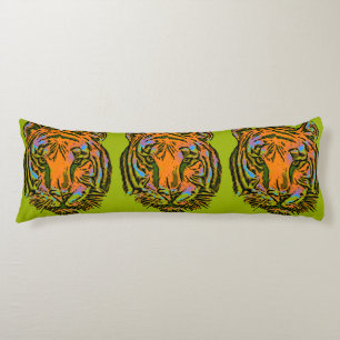 Pop Art TIGER HEAD + uw achterkant. en ideeën Lichaamskussen