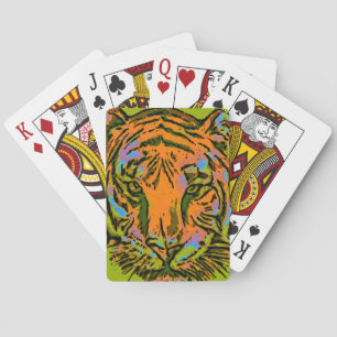 Pop Art TIGER HEAD + uw achterkant. en ideeën Pokerkaarten