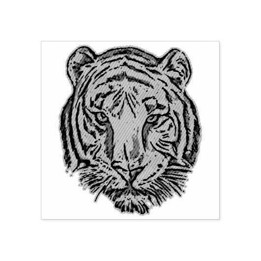 Pop Art TIGER HEAD + uw achterkant. en ideeën Rubberstempel (Afrduk)