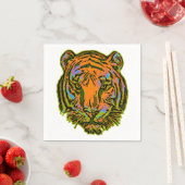 Pop Art TIGER HEAD + uw achterkant. en ideeën Servet (Insitu)