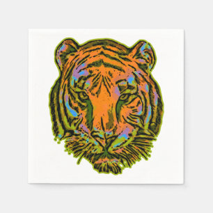 Pop Art TIGER HEAD + uw achterkant. en ideeën Servet